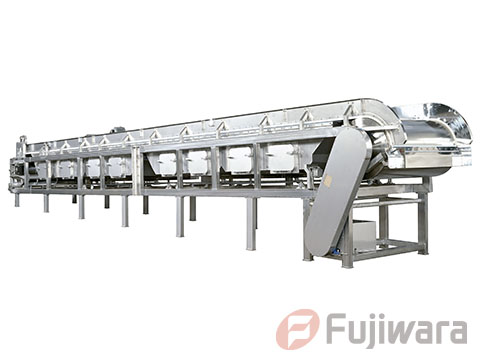 Upward flow type continuous cooling equipment